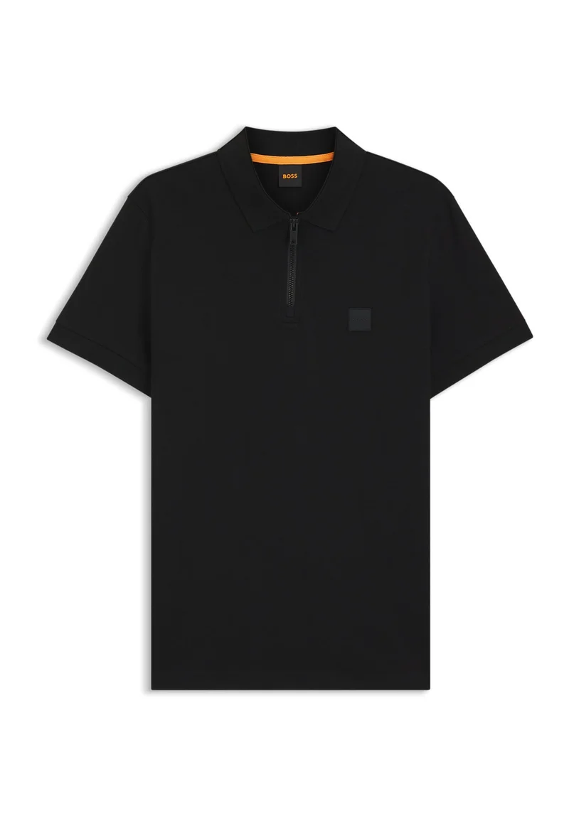 BOSS Black Stretch-cotton slim-fit polo shirt with logo patch for Men | Best Price UAE