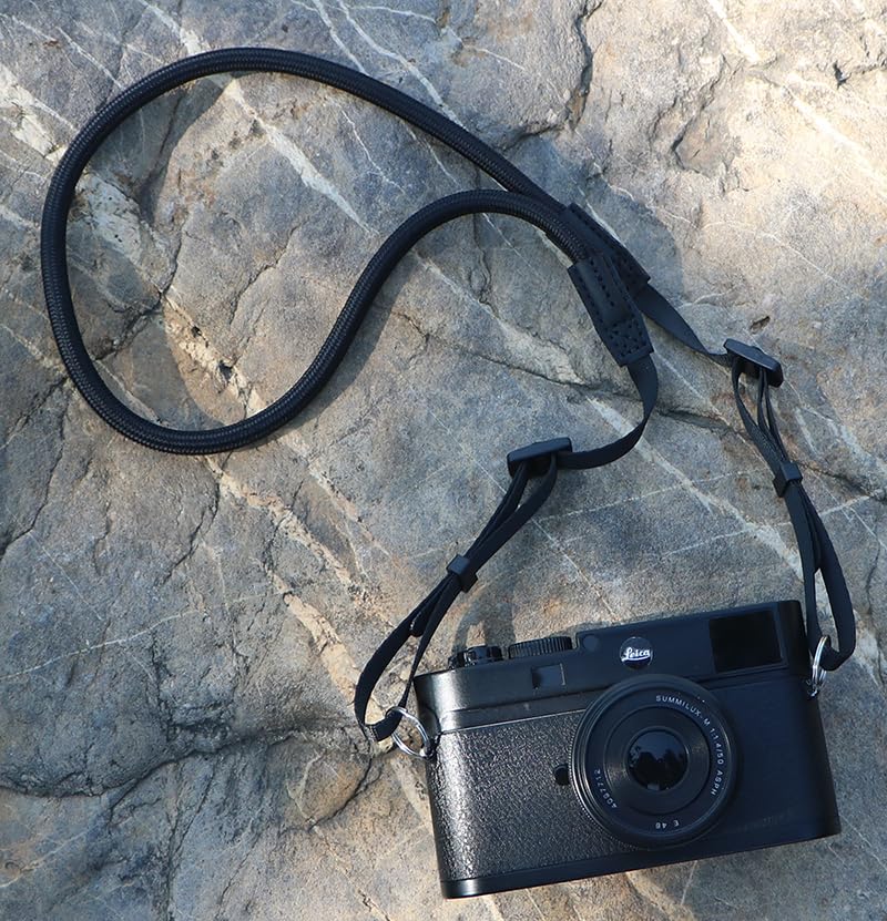 HITHUT Quick Release Camera Neck Strap Shoulder Strap Belt for Mirrorless Digital Cameras Climbing Rope with Quick Release QD Loops Connector with O-Ring Adjustable Length 30-53inch Black - Image 2