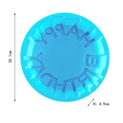 TLISMI Soft Silicone Happy Birthday Letter Embossed Cake Mould for Cakes| Microwave Oven Safe| Kitchen Cake Baking Tools| Non-Stick Round Shape Mold for Jelly, Pudding, Muffin (Multicolor, Pack of 1) - Image 3