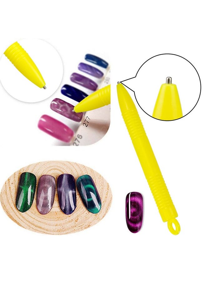 Ideal Swan 8 Pieces Nail Magnet Tool Set, Double-head Flower Design Nail Magnet Pens Magnet Stick 3D Magnetic Cat Eye Gel Polish Nail Art, for DIY 3d Magnetic, Salon, Studio or Home  - Image 5