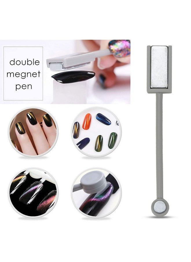 Ideal Swan 8 Pieces Nail Magnet Tool Set, Double-head Flower Design Nail Magnet Pens Magnet Stick 3D Magnetic Cat Eye Gel Polish Nail Art, for DIY 3d Magnetic, Salon, Studio or Home  - Image 4