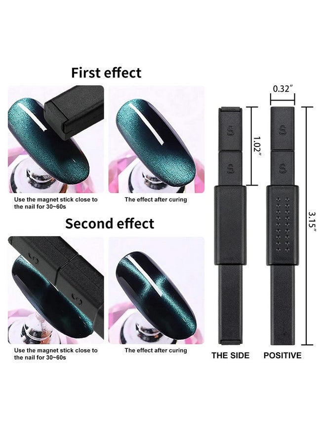 Ideal Swan 8 Pieces Nail Magnet Tool Set, Double-head Flower Design Nail Magnet Pens Magnet Stick 3D Magnetic Cat Eye Gel Polish Nail Art, for DIY 3d Magnetic, Salon, Studio or Home  - Image 3