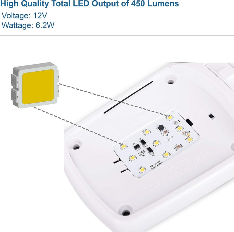 Lumitronics Designer Double LED RV Dome Light with 3-Way Switch and Removable Lenses - Image 3