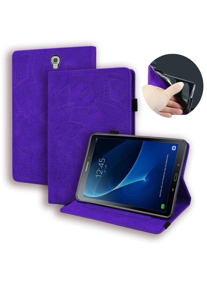 Zaboon Case For Galaxy Tab A 10.5 T590 / T595 Calf Pattern Double Folding Design Embossed Leather Case with Holder & Card Slots & Pen Slot & Elastic Band - Image 1