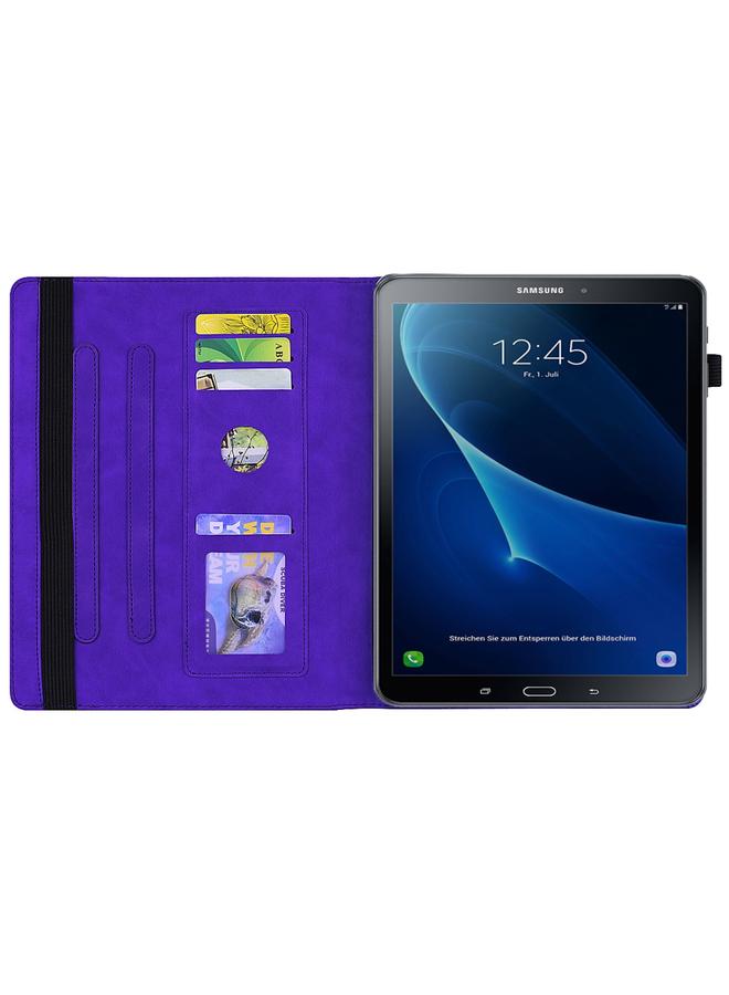 Zaboon Case For Galaxy Tab A 10.5 T590 / T595 Calf Pattern Double Folding Design Embossed Leather Case with Holder & Card Slots & Pen Slot & Elastic Band - Image 5