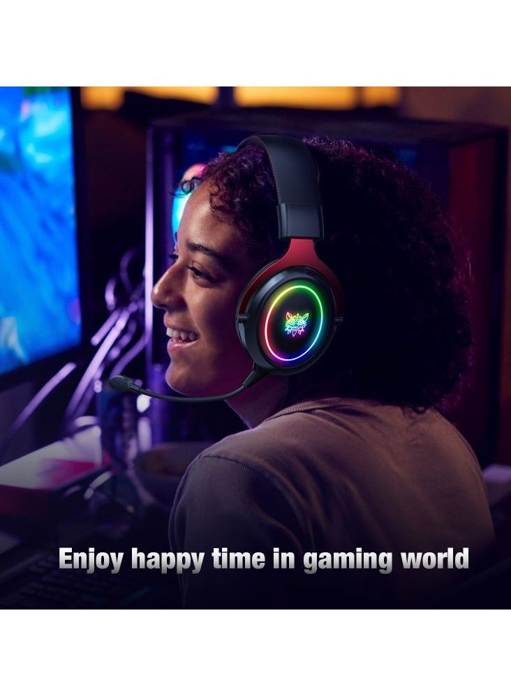 ONIKUMA X10 RGB Wired Gaming Headset with Microphone USB Headset Gamer Headphones - Image 4