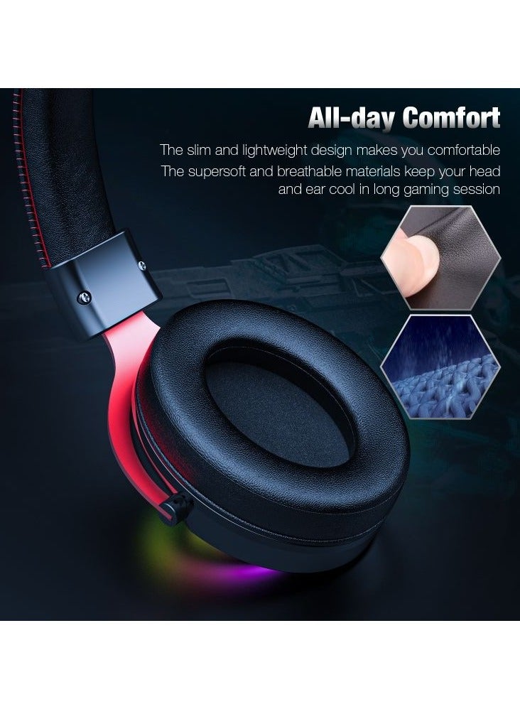 ONIKUMA X10 RGB Wired Gaming Headset with Microphone USB Headset Gamer Headphones - Image 5