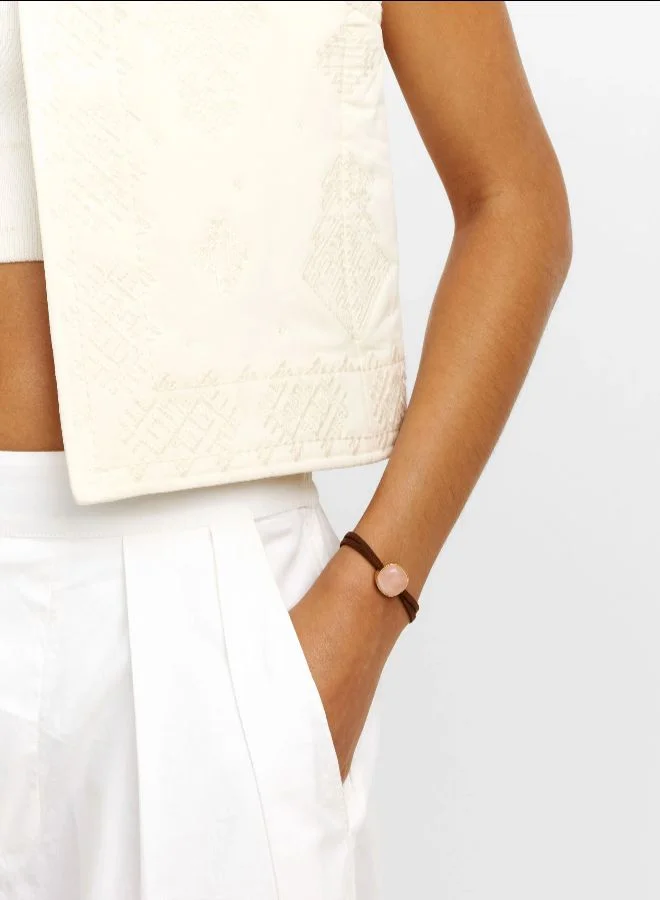 PARFOIS Leather Bracelet With Stone