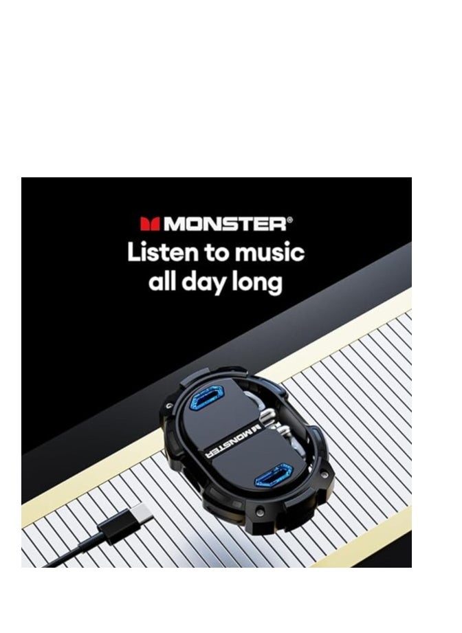 Monster - Monster XKT10 Pro Bluetooth 5.3 Earphones The Ultimate Choice for Gamers and Sports Enthusiasts Black - Image 1