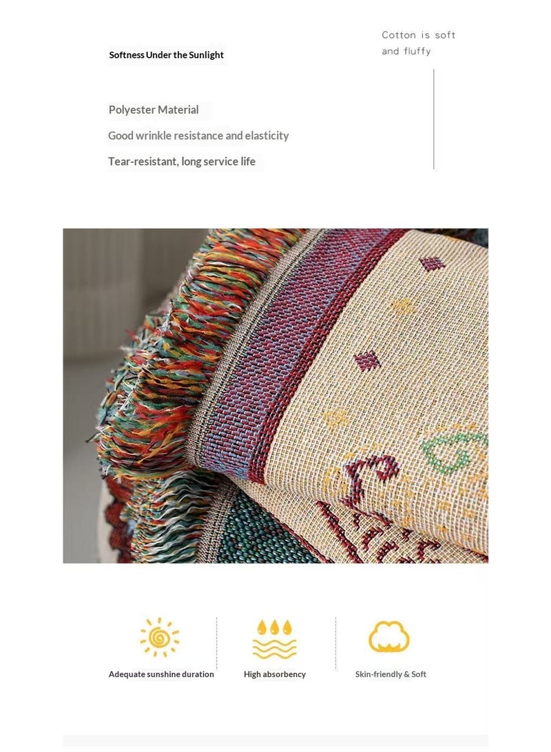 HYH Sofa Cover，Bohemian Tapestry Throw Blanket, 90x180cm Multi-Purpose Sofa Cover, Picnic Mat, Camping Rug & Bedspread - Image 3