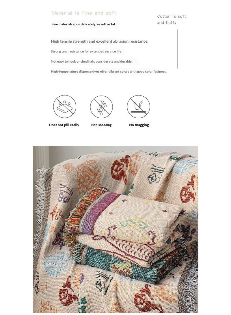 HYH Sofa Cover，Bohemian Tapestry Throw Blanket, 90x180cm Multi-Purpose Sofa Cover, Picnic Mat, Camping Rug & Bedspread - Image 5