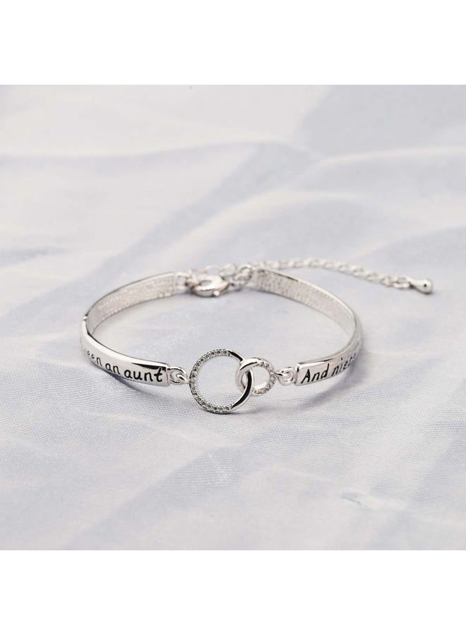 WUSUANED Aunt and Niece Gift The Love Between an Aunt and Niece is Forever Relationship Bracelet Aunt Gift from Niece, Copper, nogem, - Image 3