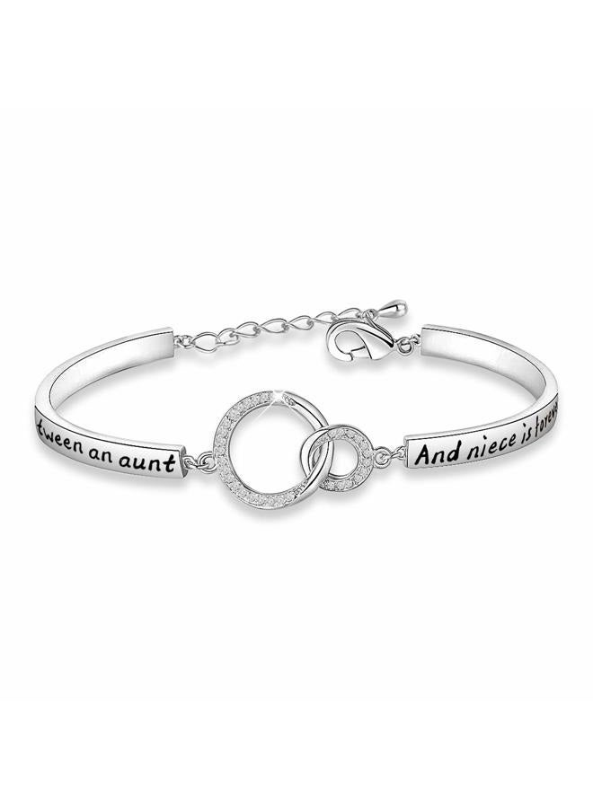 WUSUANED Aunt and Niece Gift The Love Between an Aunt and Niece is Forever Relationship Bracelet Aunt Gift from Niece, Copper, nogem, - Image 1