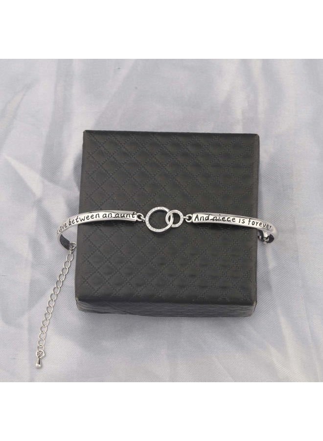 WUSUANED Aunt and Niece Gift The Love Between an Aunt and Niece is Forever Relationship Bracelet Aunt Gift from Niece, Copper, nogem, - Image 5