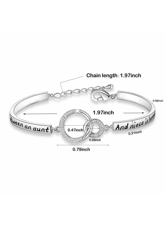 WUSUANED Aunt and Niece Gift The Love Between an Aunt and Niece is Forever Relationship Bracelet Aunt Gift from Niece, Copper, nogem, - Image 2