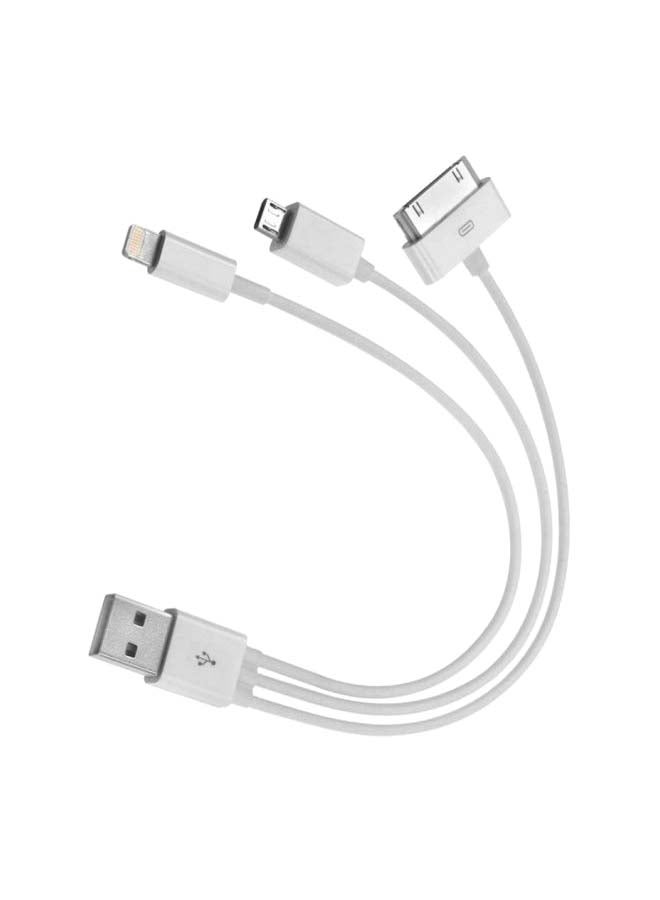 3-In-1 Multi USB Charging Cable White