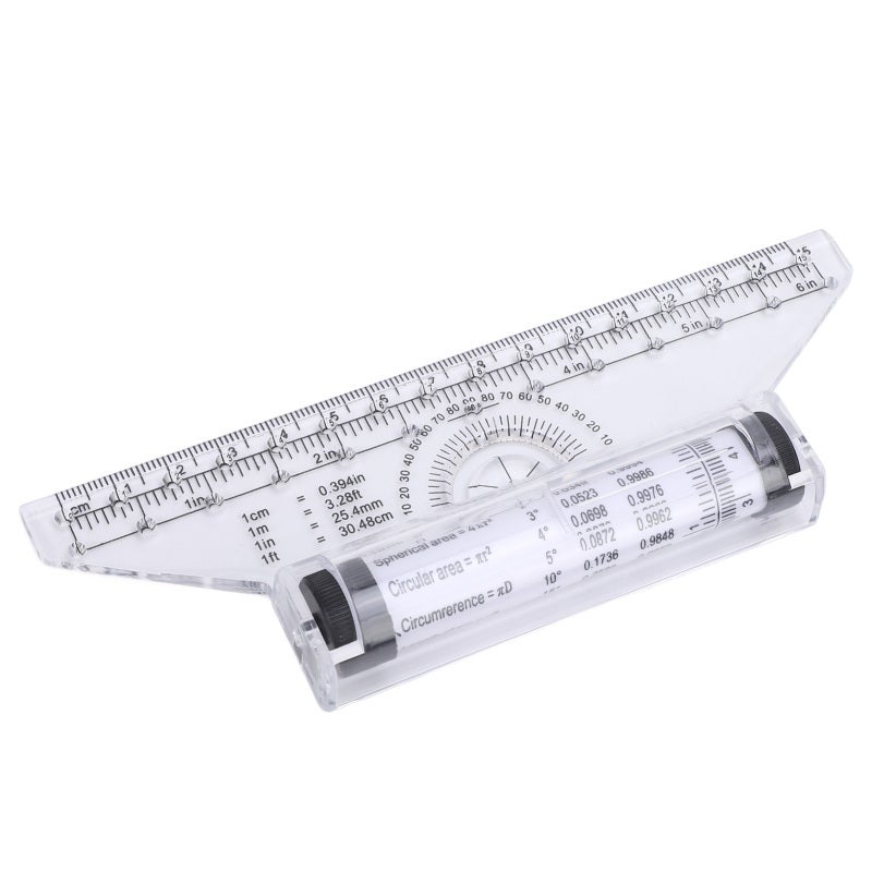 Rolling Ruler With Protractor 15cm Clear Measurement Scales Parallel Line Drawing Tool - Versatile Multi-Functional Design Lightweight Portable Drawing Tool for Artists Designers Pattern Makers - Image 3