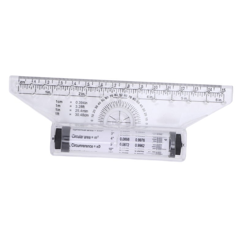Rolling Ruler With Protractor 15cm Clear Measurement Scales Parallel Line Drawing Tool - Versatile Multi-Functional Design Lightweight Portable Drawing Tool for Artists Designers Pattern Makers - Image 5