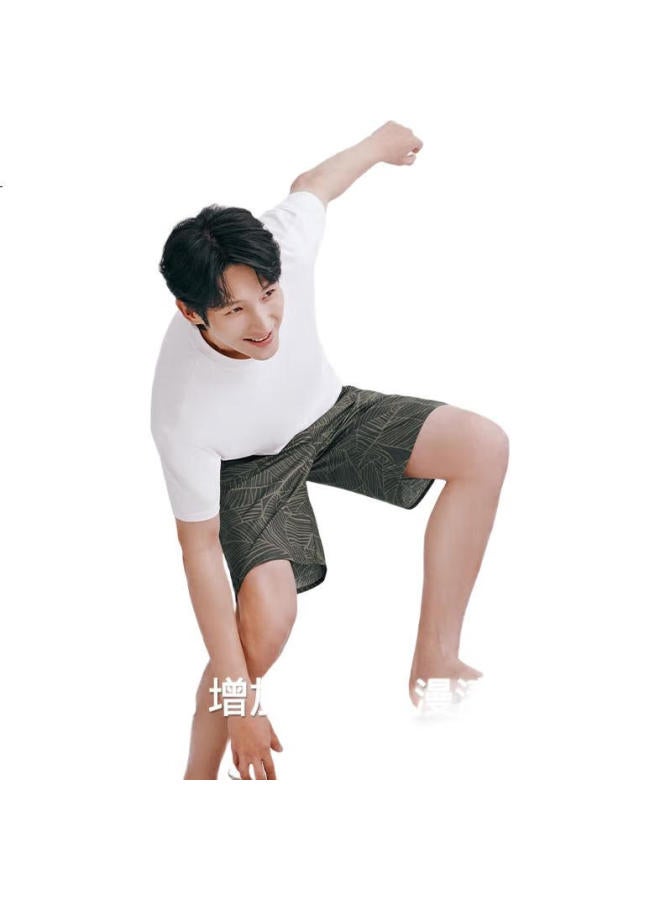 THREEGUN 100% Cotton Men'S Loose-Fit Cotton Shorts Printed Summer New Beach Pants Home Pants - Image 3