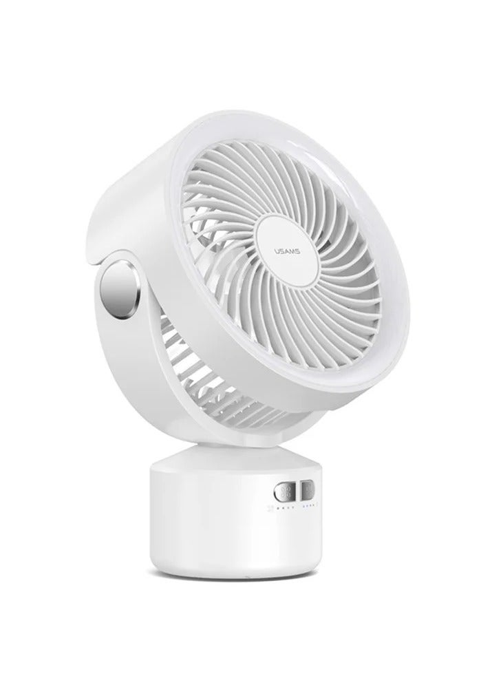 أوسامس مروحة USAMS US-ZB258 متعددة الوظائف للاستخدام الخارجي برأس اهتزازي صامت مع إضاءة قابلة للتعديل (أبيض) - Image 2