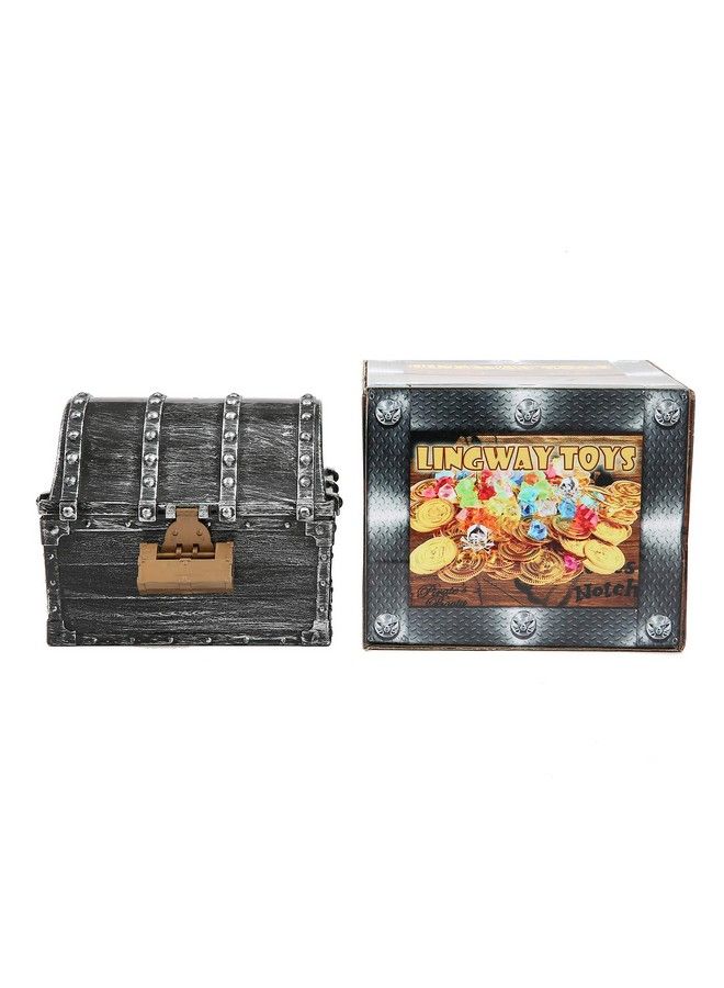 Kids Pirate Treasure Chest Large Size Teacher Favorite Treasures Collection Storage Box With 2 Sets Of Locks And Keys Only(Vintage Bronze Coating,6.3"X4.8"X5.2")  - Image 5