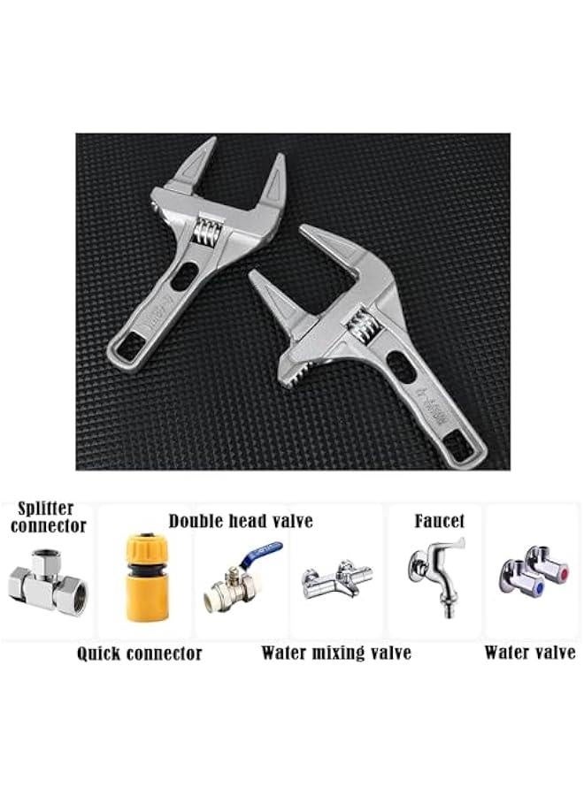 Wrench Short Shank 6-68 mm Large Openings Bathroom Aluminum Alloy Spanner Wrenches Repair Tool for Washbasin,Tube,Nut Disassembly.  - Image 3