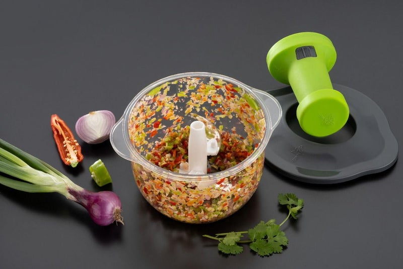 GinoSet Jet Push Chopper for Chopping Vegetables || 3 Stainless Steel Blades Manual Hand Press Chopper || Manual Food Processor || Vegetable Chopper Cutter || with 650 ml Capacity Multi colors - Image 2
