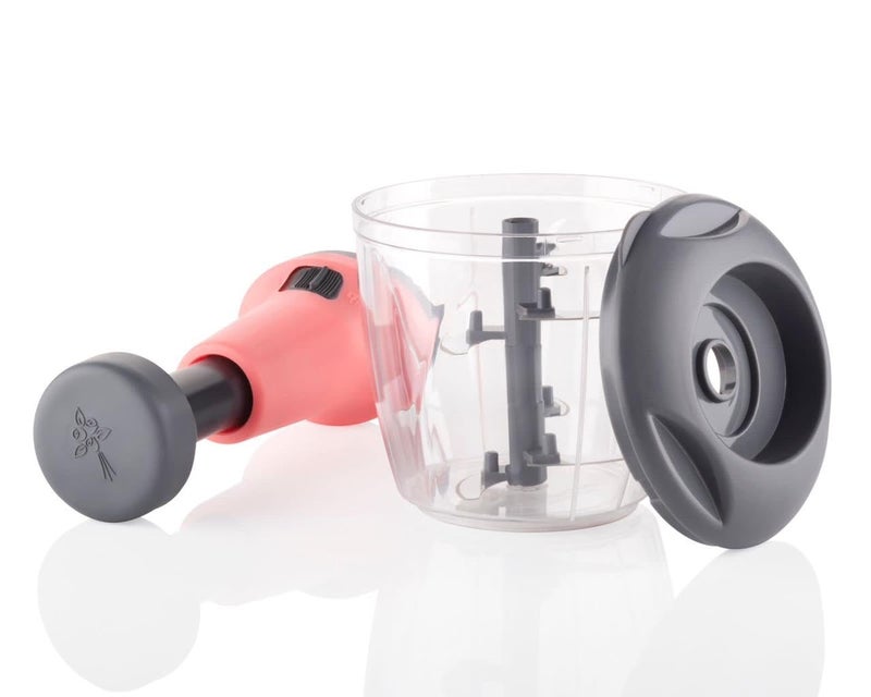 GinoSet Jet Push Chopper for Chopping Vegetables || 3 Stainless Steel Blades Manual Hand Press Chopper || Manual Food Processor || Vegetable Chopper Cutter || with 650 ml Capacity Multi colors - Image 5