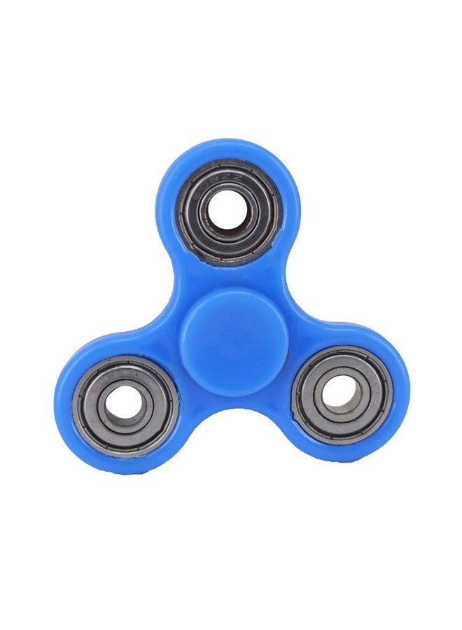 لعبة مكتب Premsons® Hand Spinner - لعبة تخفيف التوتر الحسي عالية السرعة بأصابع ناعمة للأطفال والكبار - هدية لحفلات أعياد الميلاد - أربعة محامل - أزرق سماوي + محمل فضي