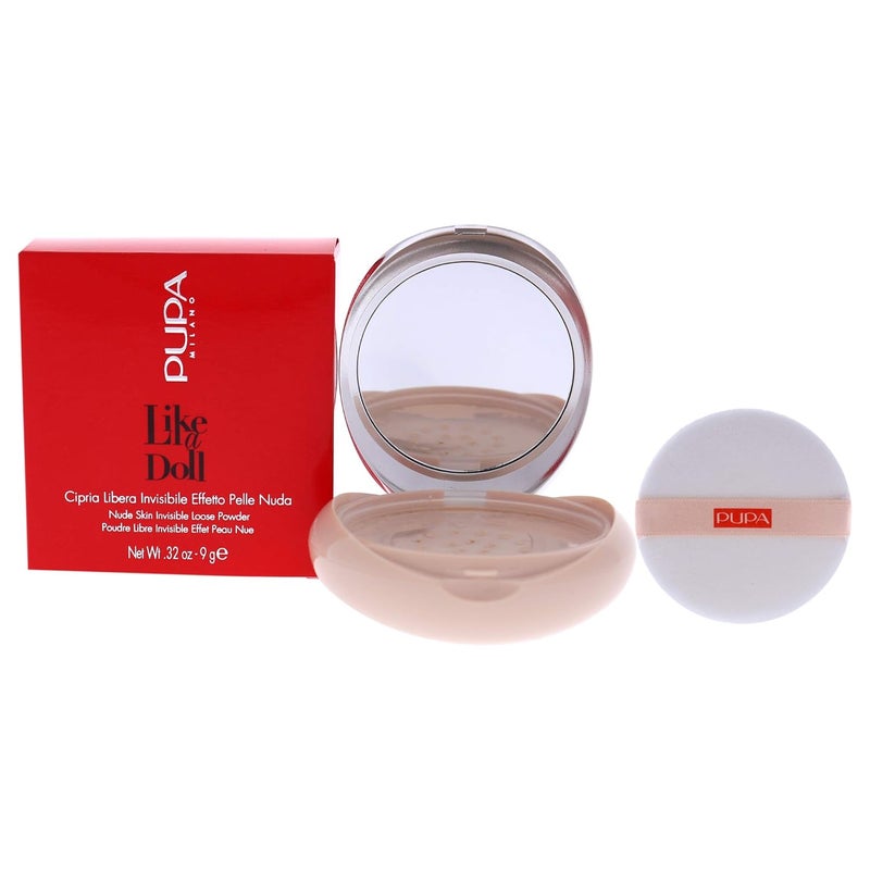 PUPA Milano Like A Doll Loose Powder 001 Light Beige  Soft Powder for Smooth PHOTOREADY Complexion  Enriched with Hydrating Cottonseed Extract  Blurs FIne Lines and Uneven Texture  032 oz