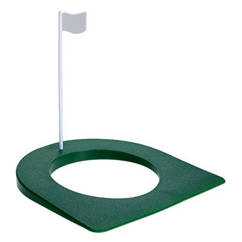 MUXSAM 1Pc Golf Practice Putting Cup Mat with Hole and Flag Plastic for Indoor Outdoor Office Garage Yard Golf Putting Green Regulation Cup Practice Training Aids - Image 1