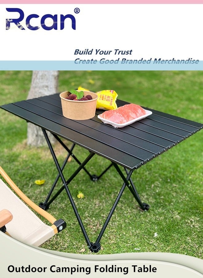ركان طاولات سفر خارجية، طاولة تخييم قابلة للطي مع حقيبة حمل، طاولة تخييم سفر محمولة من الفولاذ الكربوني للشاطئ والسفر في الهواء الطلق والمشي لمسافات طويلة والنزهات والشواء والطهي وتناول الطعام والمطبخ - Image 2