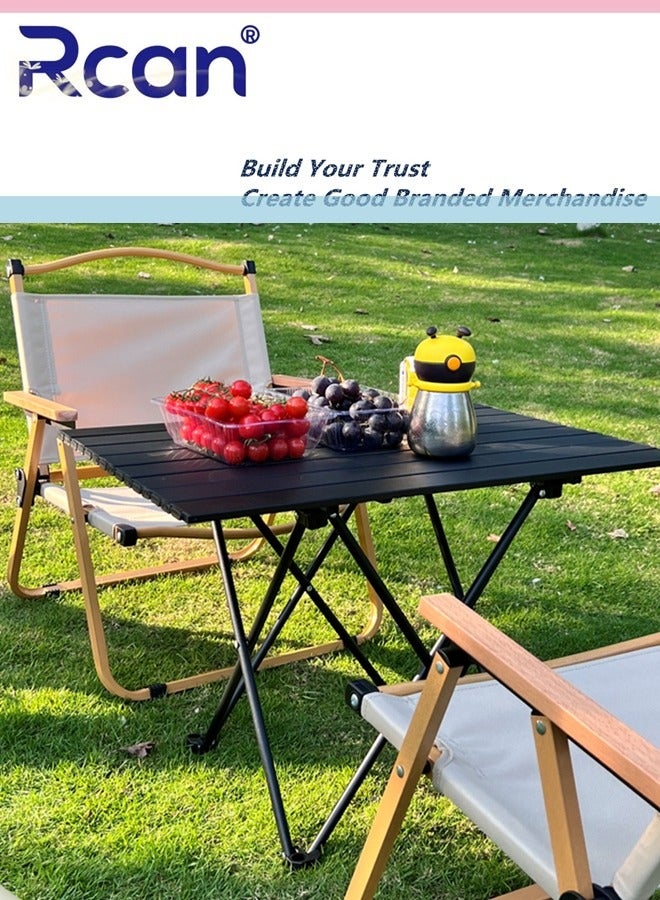 ركان طاولات سفر خارجية، طاولة تخييم قابلة للطي مع حقيبة حمل، طاولة تخييم سفر محمولة من الفولاذ الكربوني للشاطئ والسفر في الهواء الطلق والمشي لمسافات طويلة والنزهات والشواء والطهي وتناول الطعام والمطبخ - Image 3