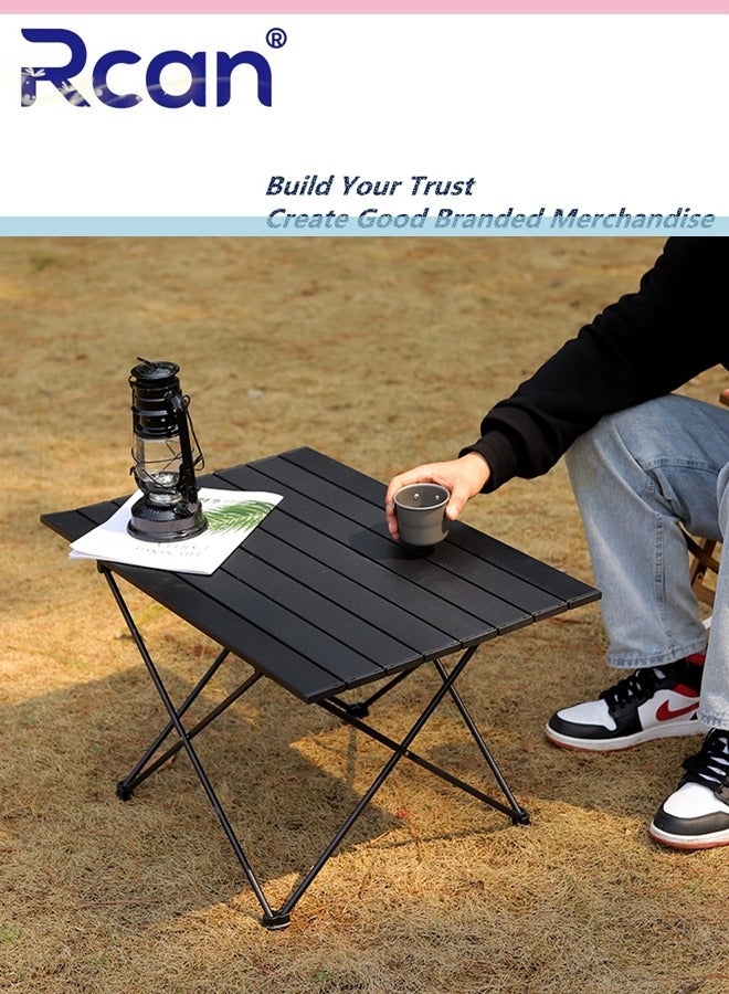 ركان طاولات سفر خارجية، طاولة تخييم قابلة للطي مع حقيبة حمل، طاولة تخييم سفر محمولة من الفولاذ الكربوني للشاطئ والسفر في الهواء الطلق والمشي لمسافات طويلة والنزهات والشواء والطهي وتناول الطعام والمطبخ - Image 4