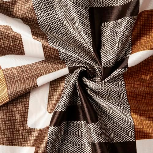 TOPDRAPES Window Curtain 5 feet 2Pcs (Multicolour Coffee/Brown/Grey Colour) 5 L x 3.67 W Feet - Image 4