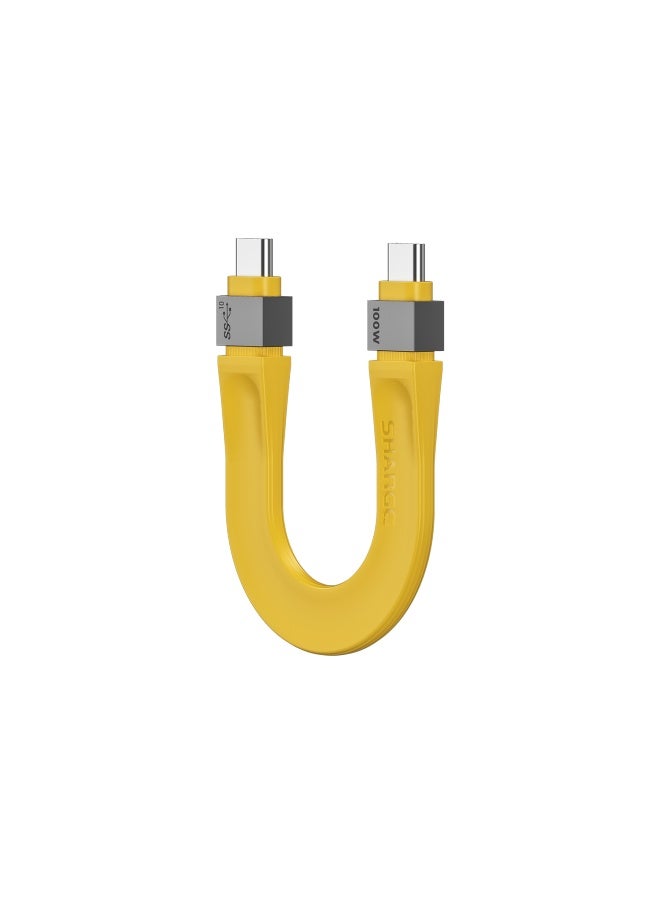 شارج SHARGE SL017 كابل بيانات Flashadow 10 جيجابت في الثانية لنقل البيانات 100 وات شحن سريع من النوع C إلى C 0.14 متر USB 3.1 Gen 2 سيليكون محمول للغاية مصمم ليدوم التوافق مع الأجهزة المتعددة iPhone - Image 1