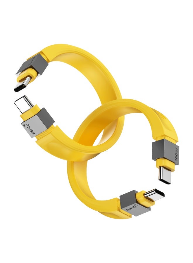 شارج SHARGE SL017 كابل بيانات Flashadow 10 جيجابت في الثانية لنقل البيانات 100 وات شحن سريع من النوع C إلى C 0.14 متر USB 3.1 Gen 2 سيليكون محمول للغاية مصمم ليدوم التوافق مع الأجهزة المتعددة iPhone - Image 2