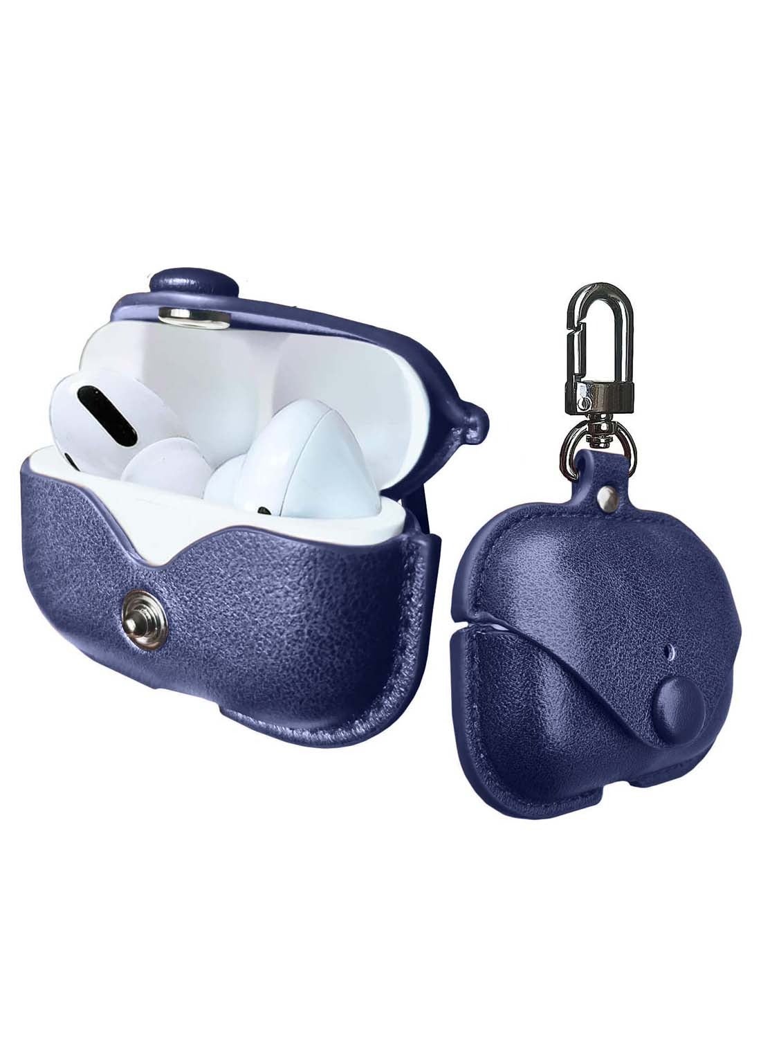 دبليو تيك حامل جلد من دبليو تيك لسماعات Airpods 4 مع حلقة مفاتيح