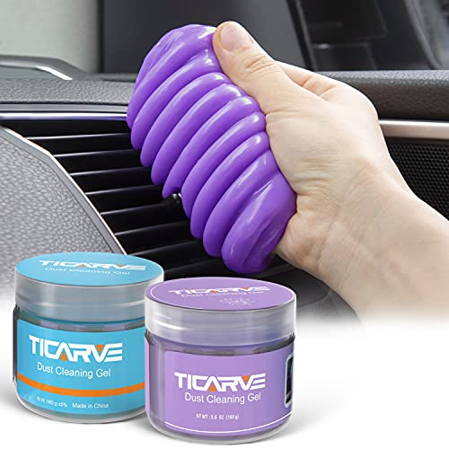 TICARVE 2Pack Cleaning Gel for Car Cleaning Putty Car Slime for Cleaning Car Detailing Putty Detail Tools Car Interior Cleaner Automotive Car Cleaning Kits Keyboard Cleaner Blue Purple (320g/11.2oz) - Image 1