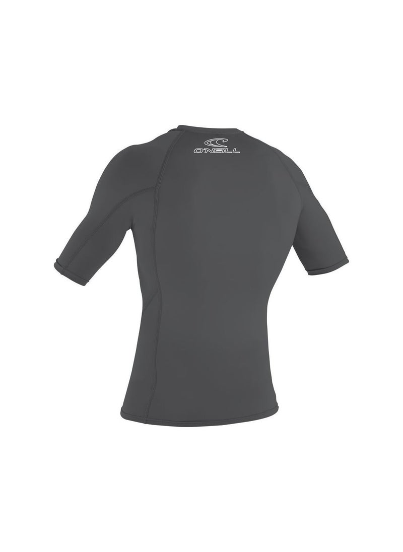 O'NEILL O'Neill Wetsuits Men's Basic Skins UPF 50+ Short Sleeve Rash Guard, Smoke, Large  - Image 5