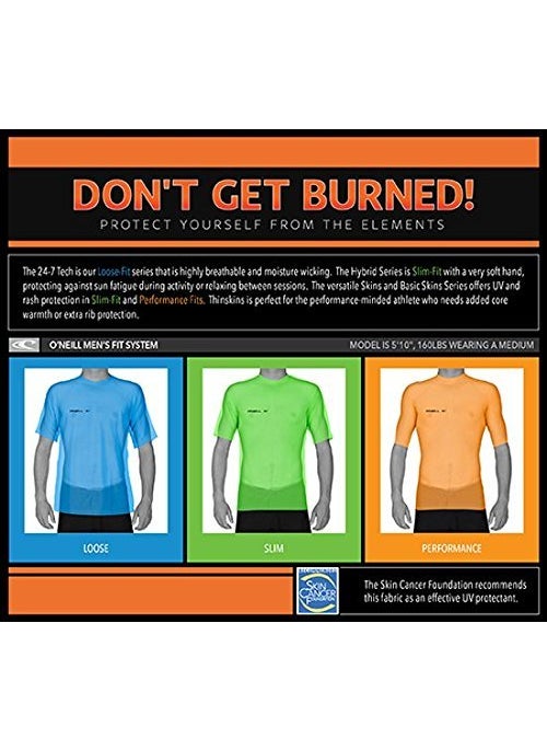 O'NEILL O'Neill Wetsuits Men's Basic Skins UPF 50+ Short Sleeve Rash Guard, Smoke, Large  - Image 3