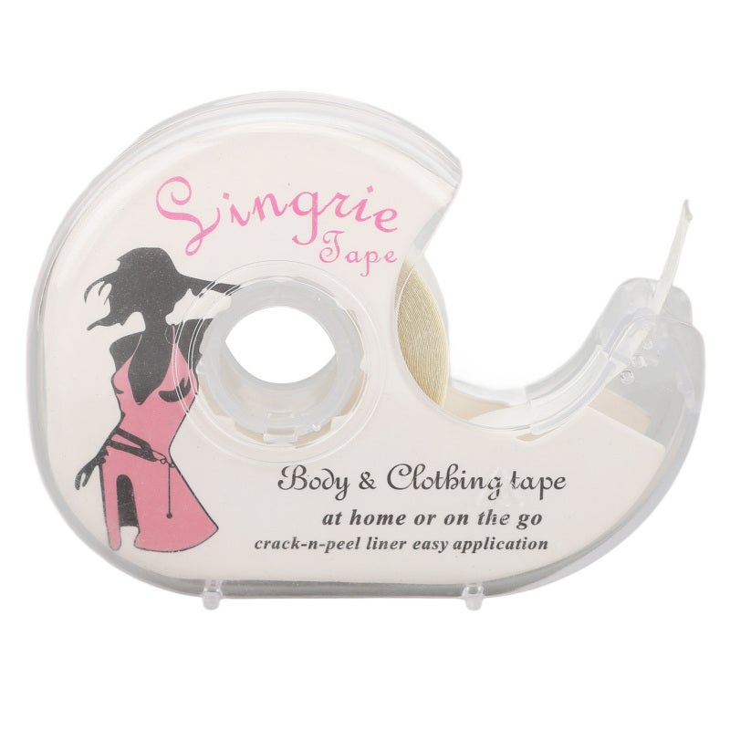 Women Double Sided Tape 2 Rolls 5M Each With Dispenser - Skin Safe Transparent No Residue Tape for Wedding Dresses Tops Strapless Clothing - Image 2