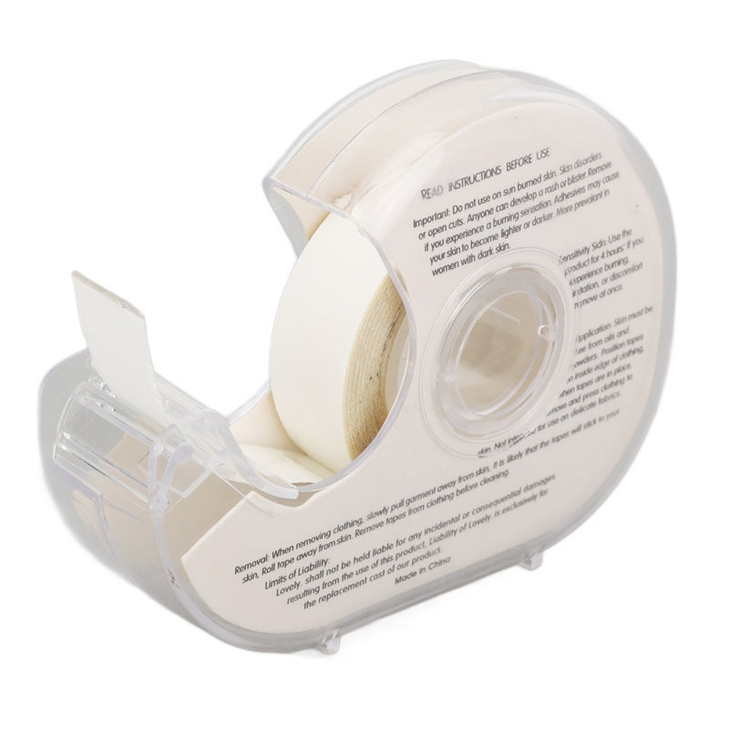Women Double Sided Tape 2 Rolls 5M Each With Dispenser - Skin Safe Transparent No Residue Tape for Wedding Dresses Tops Strapless Clothing - Image 4