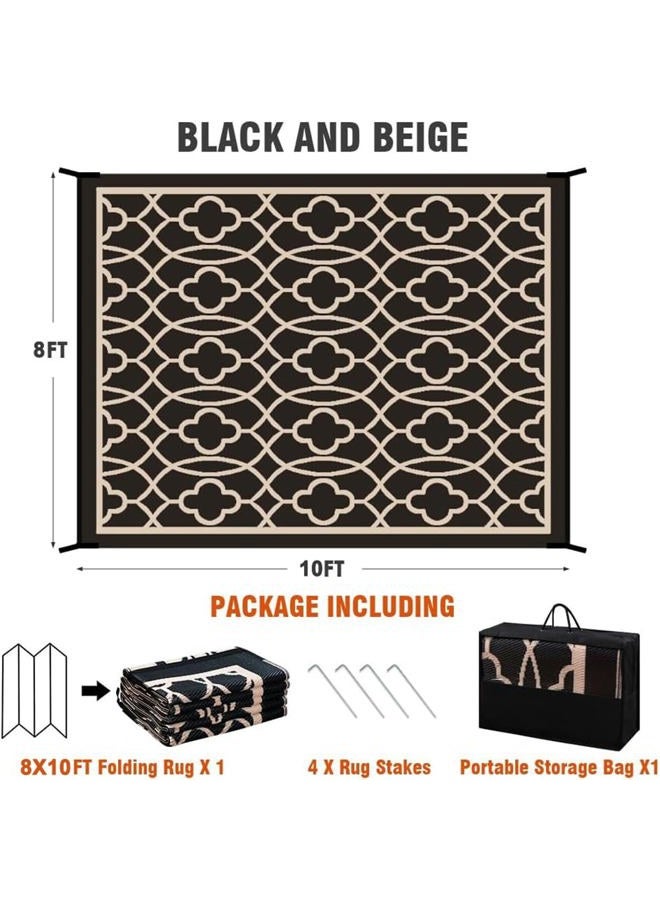 Pendolr Outdoor Rug Waterproof 8x10 ft Outdoor Carpet Patio Rug Mat Reversible RV Camping Rug Plastic Straw Rug Outside Outdoor Area Rug for Patio Deck Balcony Backyard Picnic Beach - Image 2