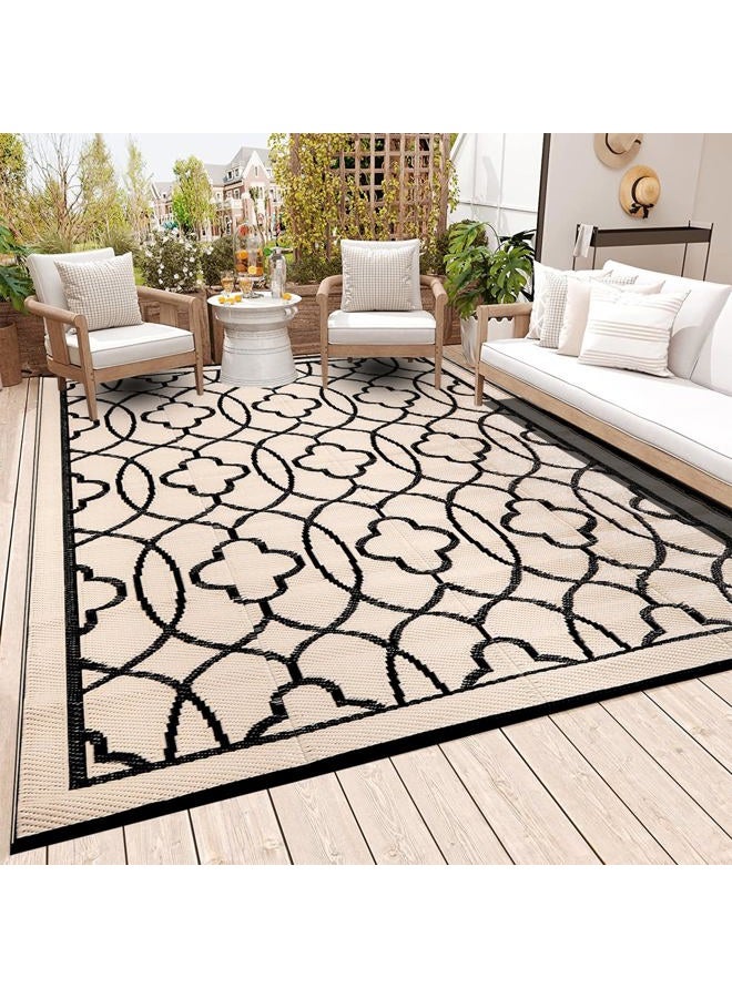 Pendolr Outdoor Rug Waterproof 8x10 ft Outdoor Carpet Patio Rug Mat Reversible RV Camping Rug Plastic Straw Rug Outside Outdoor Area Rug for Patio Deck Balcony Backyard Picnic Beach - Image 1