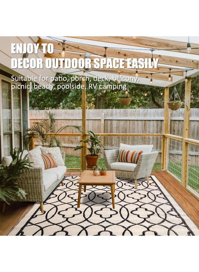 Pendolr Outdoor Rug Waterproof 8x10 ft Outdoor Carpet Patio Rug Mat Reversible RV Camping Rug Plastic Straw Rug Outside Outdoor Area Rug for Patio Deck Balcony Backyard Picnic Beach - Image 3