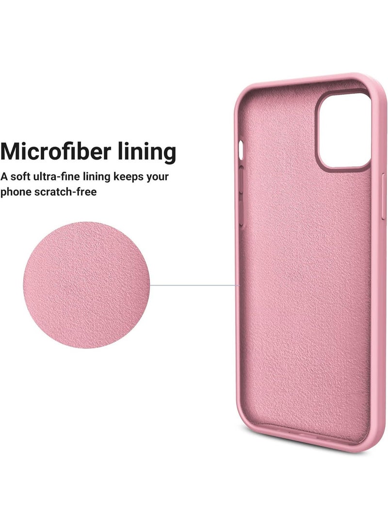 Compatible with iPhone 13/14 Case 6.1 Inch Slim Liquid Silicone 4 Layers Soft Gel Rubber Shockproof Protective Phone Case with Anti Scratch Microfiber Lining (Pink) - Image 4