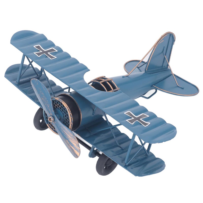 Vintage Iron Airplane Model Distressed Retro Statue Home Office Decor Bookshelf Accent - Image 5