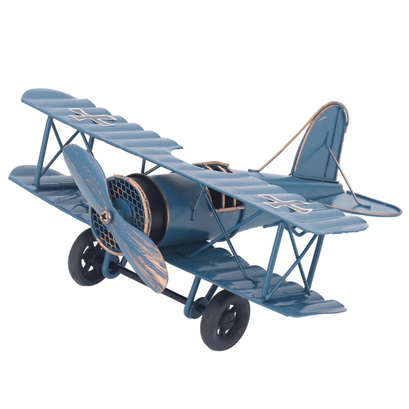 Vintage Iron Airplane Model Distressed Retro Statue Home Office Decor Bookshelf Accent - Image 2