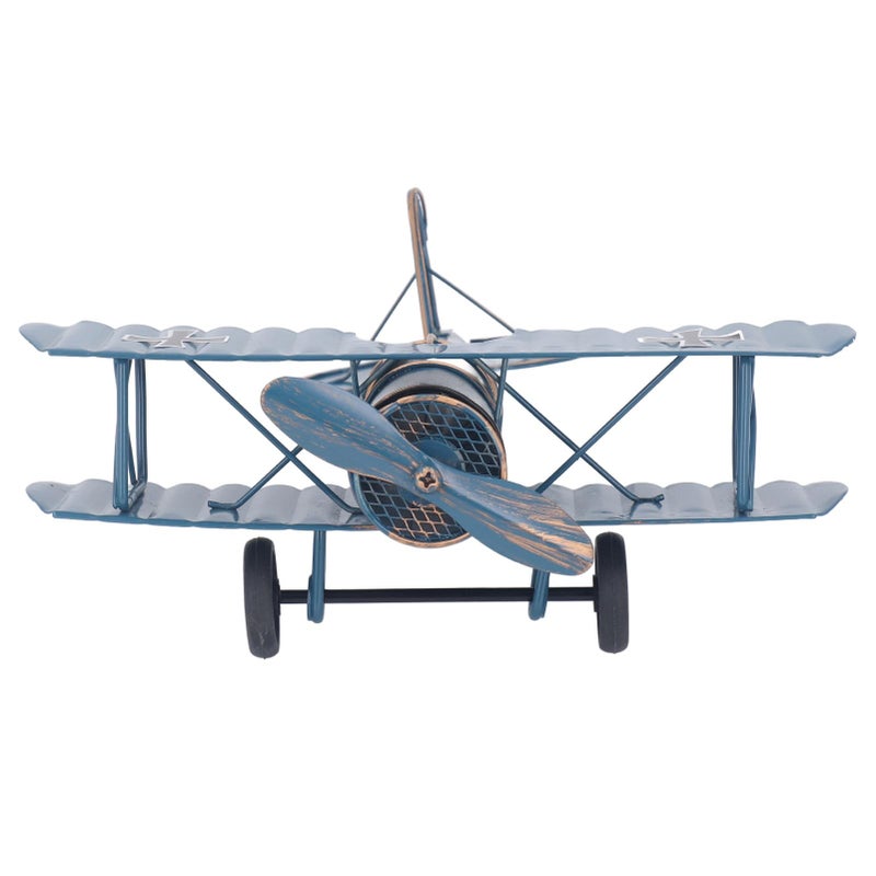 Vintage Iron Airplane Model Distressed Retro Statue Home Office Decor Bookshelf Accent - Image 4